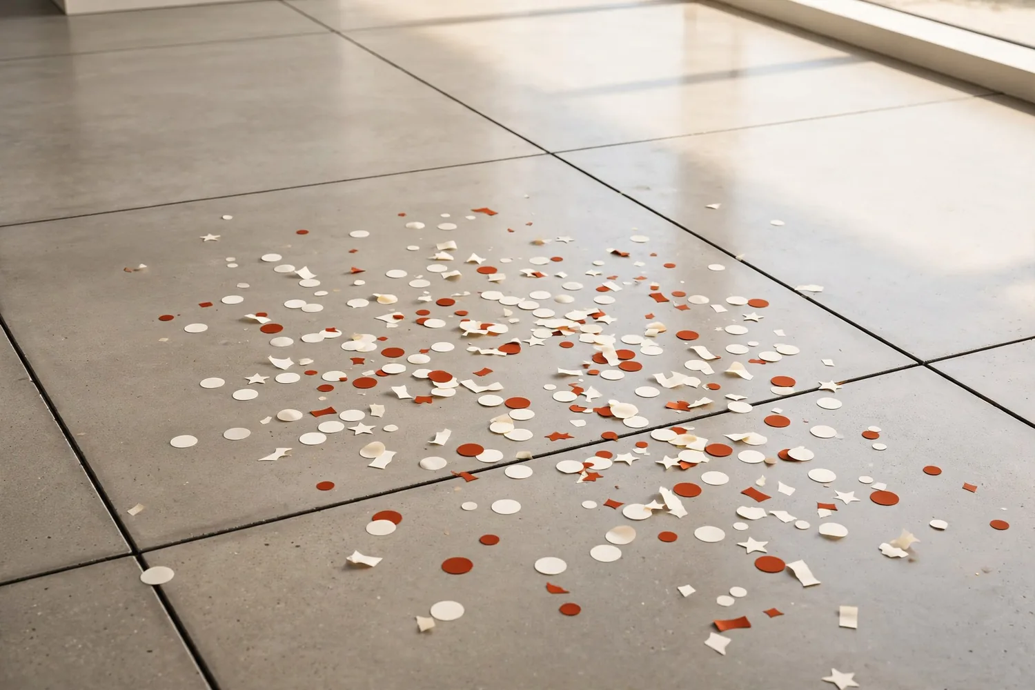 Confetti on a floor